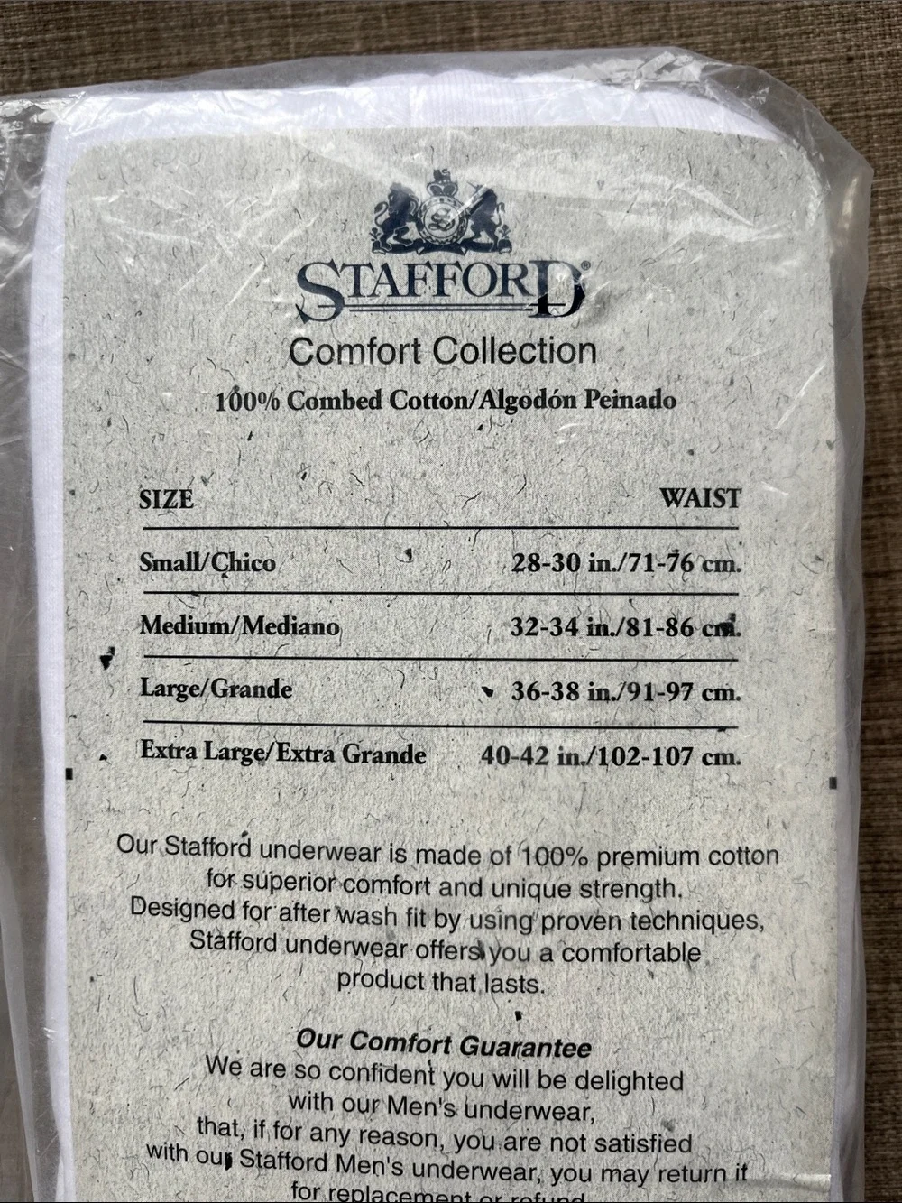 Vintage Stafford Comfort 100% Cotton Mid-Rise Briefs Underwear 3 Pack XL 40-42